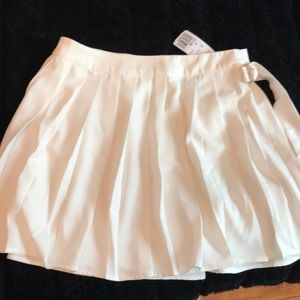 Pleated wrap skirt
